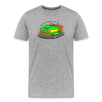 Mein erstes Elektroauto - Männer Premium Bio T-Shirt - Grau meliert - Vorne - Damien (186cm)