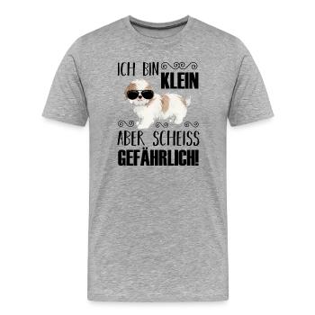 Hund Hunde - Männer Premium Bio T-Shirt - Grau meliert - Vorne - Damien (186cm)