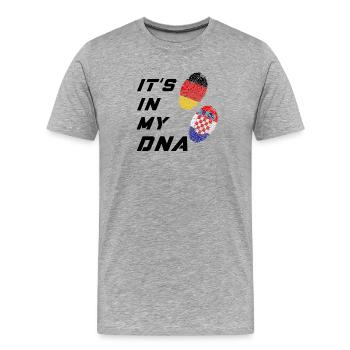 C'est dans mon ADN l'Allemagne et la Croatie - T-shirt bio Premium Homme - gris chiné - Devant - Damien (186cm)