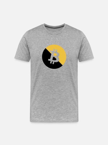 Bitcoin Golden Glitter - Men's Premium Organic T-Shirt - heather grey