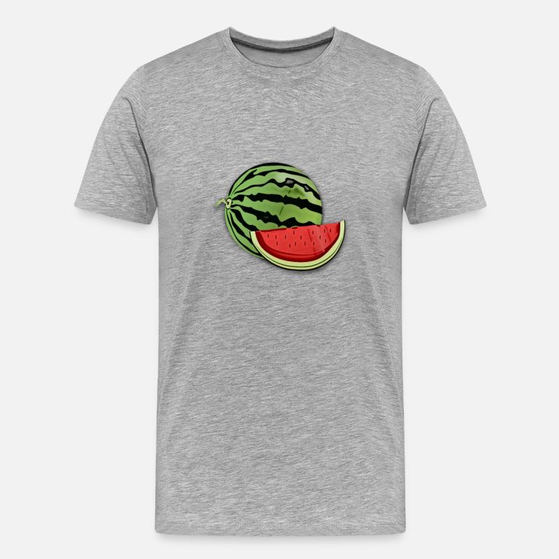 Melone - Männer Premium Bio T-Shirt - Grau meliert