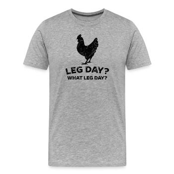 Bein Oberschenkel Training Muskelaufbau Fitness - Männer Premium Bio T-Shirt - Grau meliert - Vorne - Damien (186cm)
