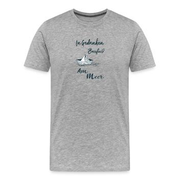 In Gedanken Barfuß am Meer - Männer Premium Bio T-Shirt - Grau meliert - Vorne - Damien (186cm)