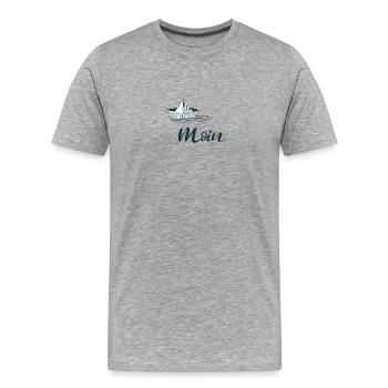 Hello - Men's Premium Organic T-Shirt - heather grey - Front - Damien (186cm)