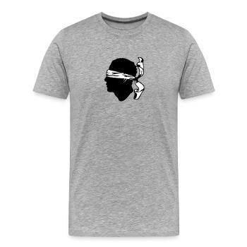 Korsika mit verbundenen Augen - Männer Premium Bio T-Shirt - Grau meliert - Vorne - Damien (186cm)