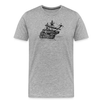 Ship drawing - Men's Premium Organic T-Shirt - heather grey - Front - Damien (186cm)