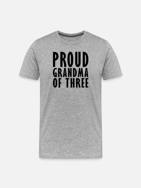 Fière grand-mère de 3 - T-shirt bio Premium Homme - gris chiné