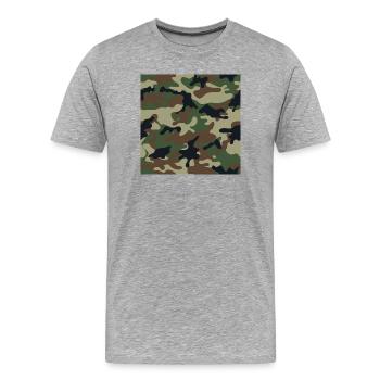 Tapezierte traditionale Tarnmuster - Männer Premium Bio T-Shirt - Grau meliert - Vorne - Damien (186cm)