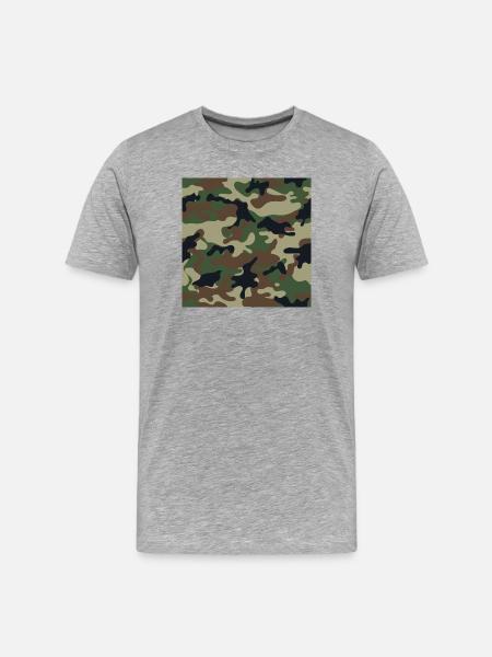 Wallpapered traditional camouflage patterns - Men's Premium Organic T-Shirt - heather grey
