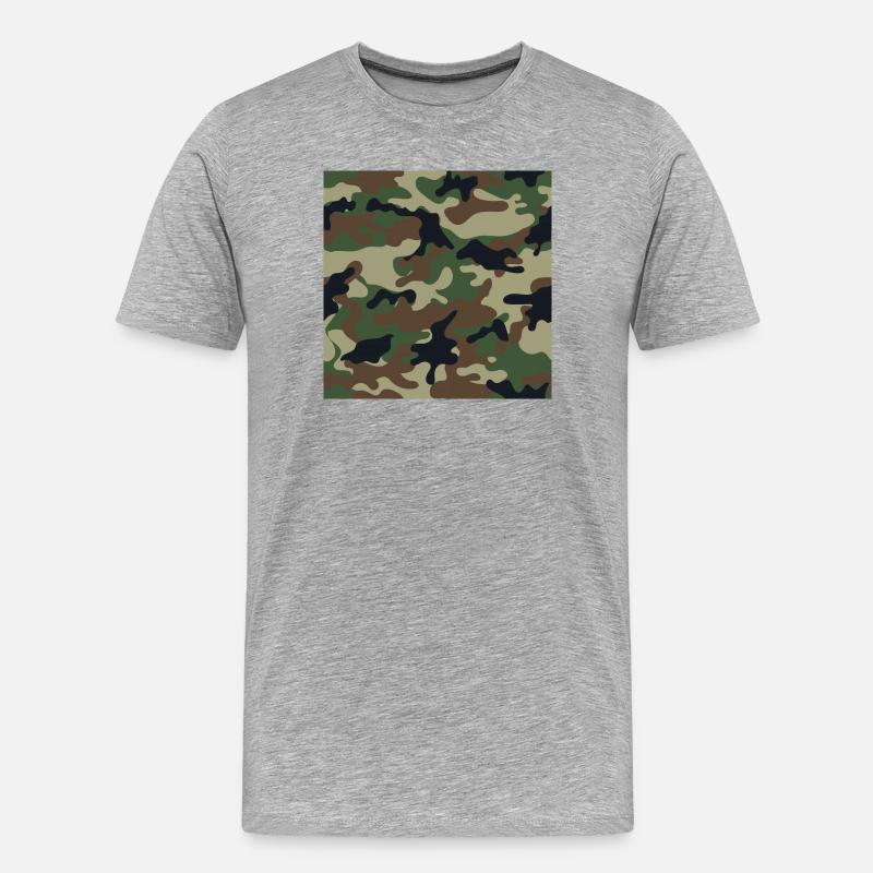Tapezierte traditionale Tarnmuster - Männer Premium Bio T-Shirt - Grau meliert