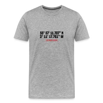 Edinburgh Coordinates Typo - Men's Premium Organic T-Shirt - heather grey - Front - Damien (186cm)