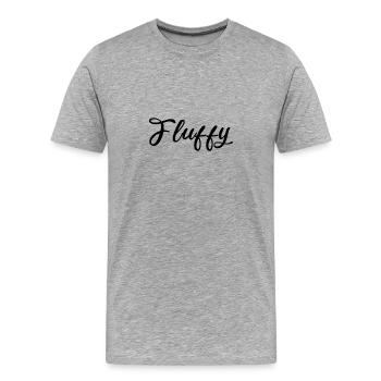 Lettrage pailleté en écriture duveteuse - T-shirt bio Premium Homme - gris chiné - Devant - Damien (186cm)