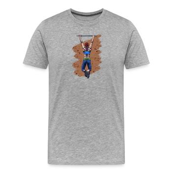 Pull Up Gym Workout Training Sport Gym - Men's Premium Organic T-Shirt - heather grey - Front - Damien (186cm)