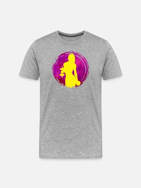 Entraînement de musculation avec haltères - T-shirt bio Premium Homme - gris chiné