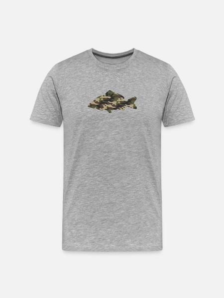 Carp Camouflage Hoodie - Men's Premium Organic T-Shirt - heather grey