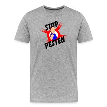Stop bullying logo text STOP BULLYING' - Men's Premium Organic T-Shirt - heather grey - Front - Damien (186cm)