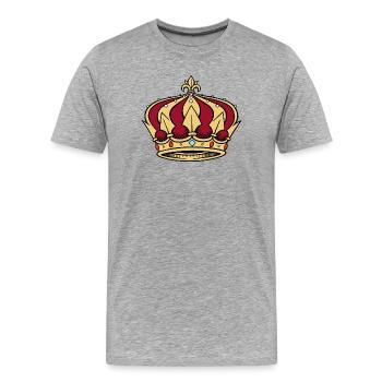 Crown King King Crown Royal Queen Queen - Men's Premium Organic T-Shirt - heather grey - Front - Damien (186cm)