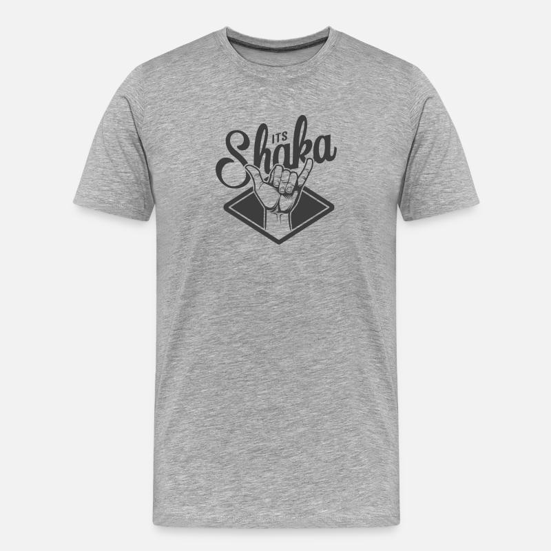 Logo surf Its shaka - Männer Premium Bio T-Shirt - Grau meliert