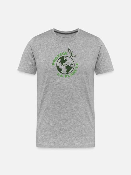 Ecological Awakening - Let's Protect Planet Earth - Men's Premium Organic T-Shirt - heather grey