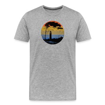 Nordsee Ostsee Leuchtturm mit Windflüchter vintage - T-shirt bio Premium Homme - gris chiné - Devant - Damien (186cm)