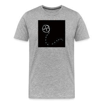 Masque de géocaching - T-shirt bio Premium Homme - gris chiné - Devant - Damien (186cm)