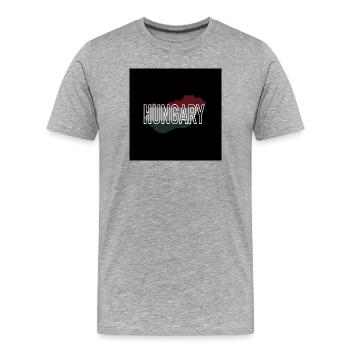 Hongrie - T-shirt bio Premium Homme - gris chiné - Devant - Damien (186cm)