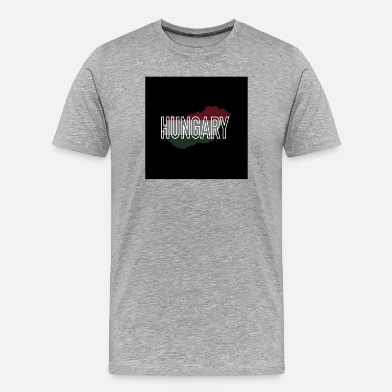 Ungarn - Männer Premium Bio T-Shirt - Grau meliert