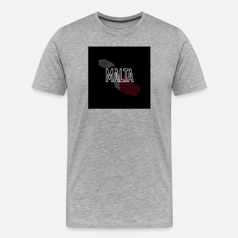 Malta - Männer Premium Bio T-Shirt - Grau meliert