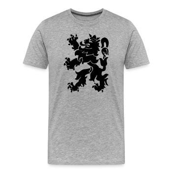 Lion lion Lowe León crown - Men's Premium Organic T-Shirt - heather grey - Front - Damien (186cm)