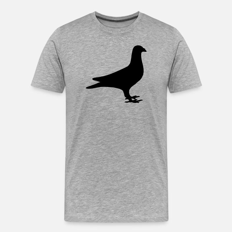 Taube, Birne - Männer Premium Bio T-Shirt - Grau meliert