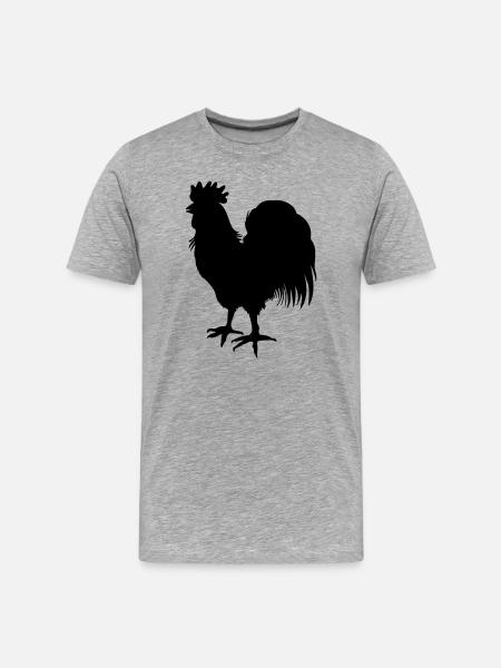 Rooster shadow image of roosters logo - Men's Premium Organic T-Shirt - heather grey