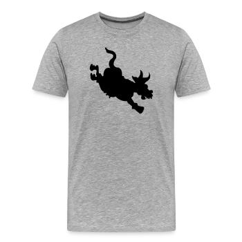 Drôle d’image d’ombre de vache - T-shirt bio Premium Homme - gris chiné - Devant - Damien (186cm)