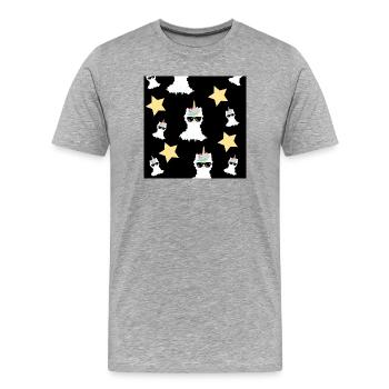 alpaca - Men's Premium Organic T-Shirt - heather grey - Front - Damien (186cm)