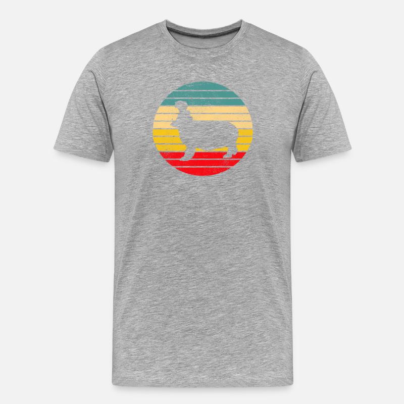 Nilpferd Flusspferd Hippo - Männer Premium Bio T-Shirt - Grau meliert