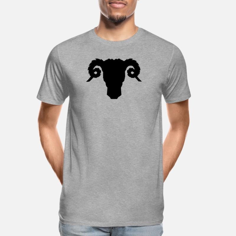 Bock- oder Rammkopfschattenbild Männer Premium Bio T-Shirt