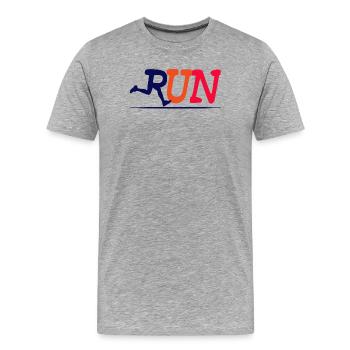Course de course sport jogging course à pied sport marathon - T-shirt bio Premium Homme - gris chiné - Devant - Damien (186cm)
