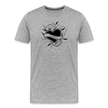 Dad - Men's Premium Organic T-Shirt - heather grey - Front - Damien (186cm)
