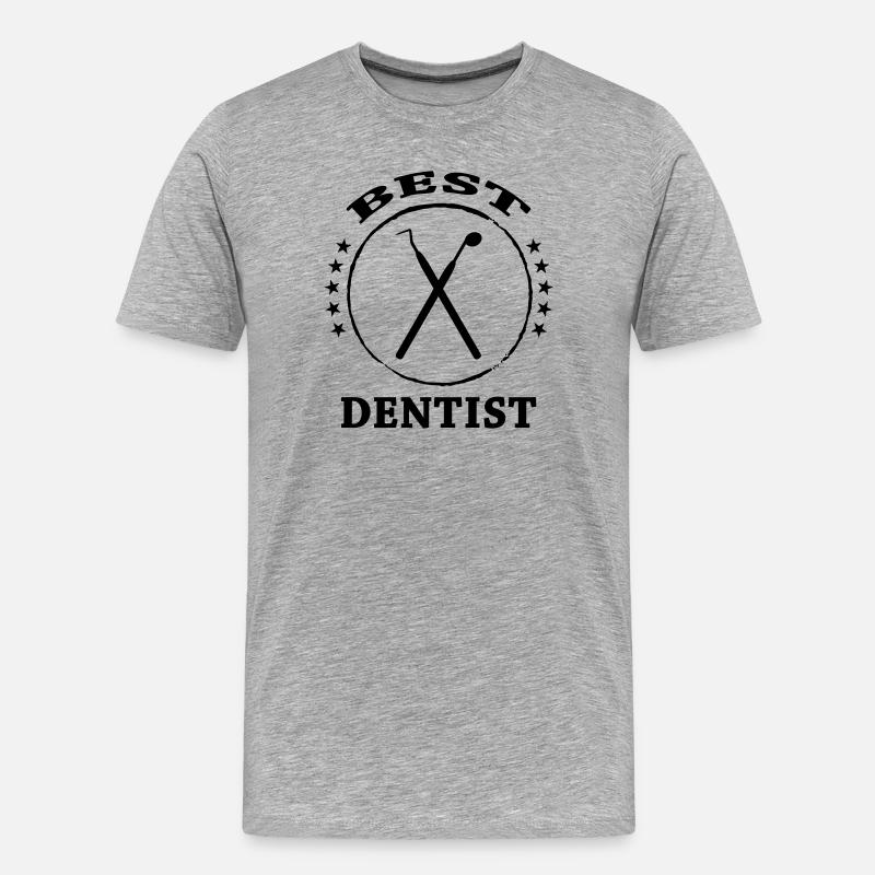 Zahnarzt - Männer Premium Bio T-Shirt - Grau meliert