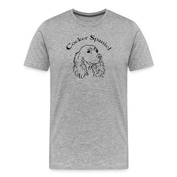 Cockerspaniel Portrait - Männer Premium Bio T-Shirt - Grau meliert - Vorne - Damien (186cm)