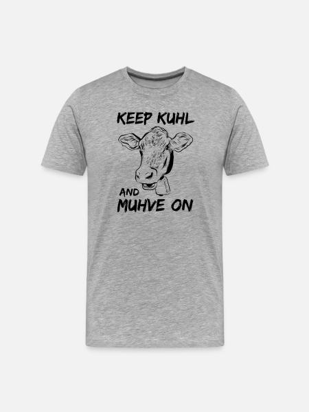 Kuh Kühe - Männer Premium Bio T-Shirt - Grau meliert