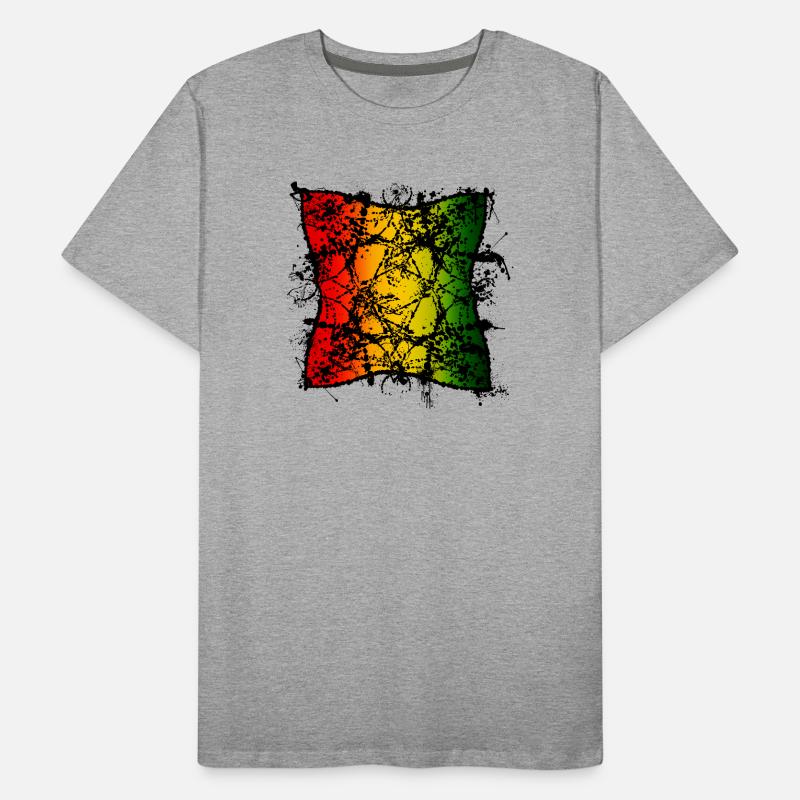 Abstraction de la feuille rasta avec dégradé T-shirt bio Premium Homme