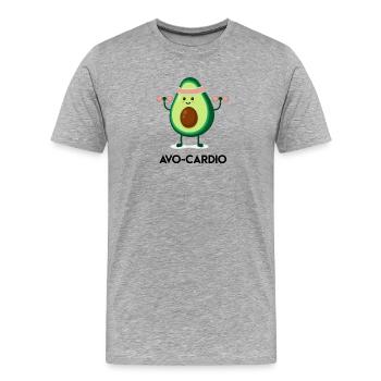 Avocado Fitness Hero - Men's Premium Organic T-Shirt - heather grey - Front - Damien (186cm)