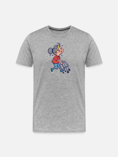 Humour drôle course course jogging marathon sport - T-shirt bio Premium Homme - gris chiné