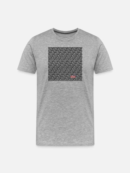 Black pizza logo in red - Men's Premium Organic T-Shirt - heather grey