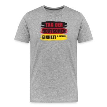 Tag der deutschen Einheit 1990 Deutsche Einheit - Männer Premium Bio T-Shirt - Grau meliert - Vorne - Damien (186cm)