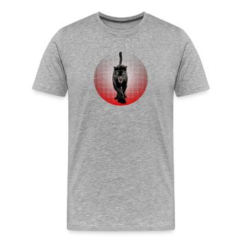 Black Cougar schwarzer Panther CB Cat Black - Männer Premium Bio T-Shirt - Grau meliert - Vorne - Damien (186cm)