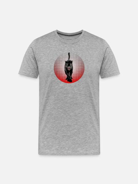 Black Cougar schwarzer Panther CB Cat Black - Men's Premium Organic T-Shirt - heather grey