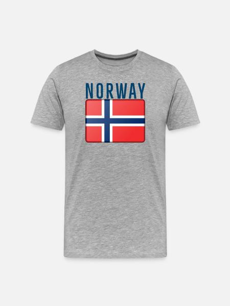 Norway flag with lettering - Men's Premium Organic T-Shirt - heather grey