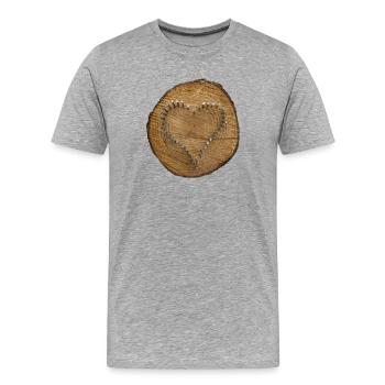 Coeur - un signe d'amour - T-shirt bio Premium Homme - gris chiné - Devant - Damien (186cm)