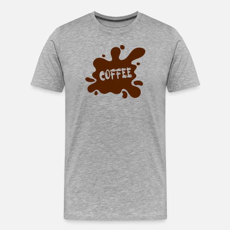 Kaffeefleck mit künstlerischem Design - Männer Premium Bio T-Shirt - Grau meliert